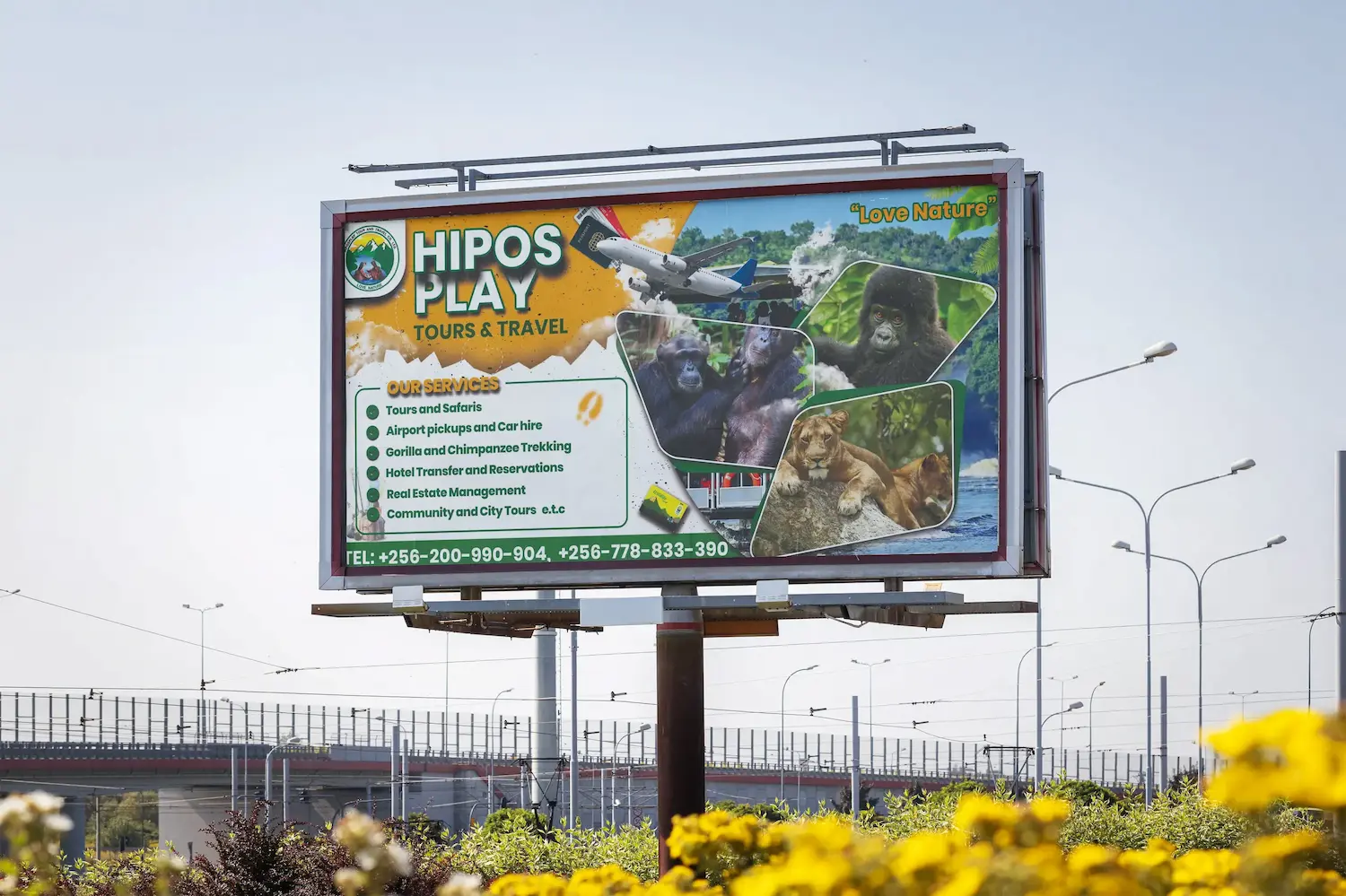 Hiposplay Tours billboard mockup design