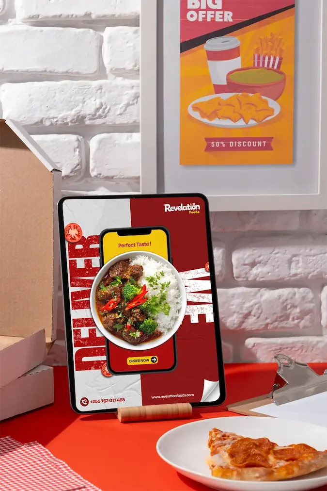Genesis Foods menu design mockup
